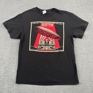 Led  Zeppelin Mothership T Shirt Mens L Black Graphic Rock Band Tee Cotton
